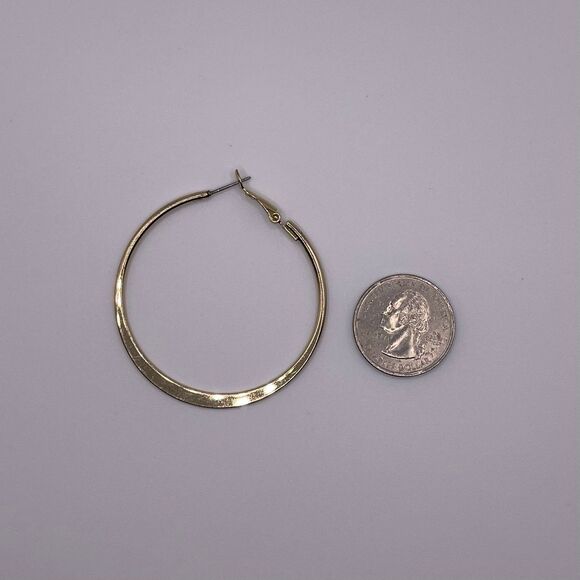 Saks Fifth Avenue Women's Gold Tone Sleek Hoop Earrings - Picture 5 of 11